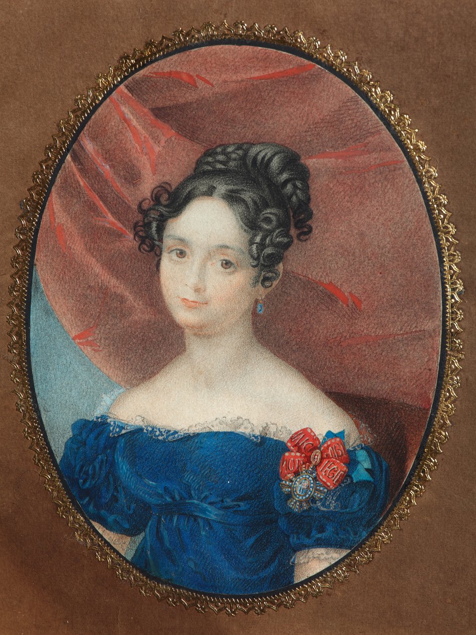 Portrett av Maria Jakovlevna Naryshkina 1789-1854, født Lobanova-Rostovskaya, 1840-tallet av Unbekannt