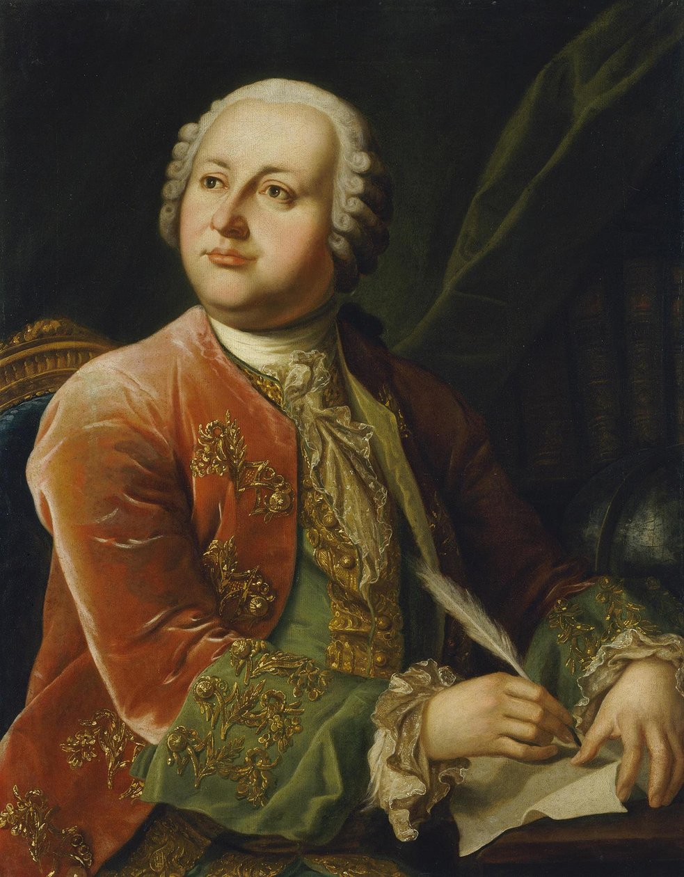 Portrett av Mikhail V. Lomonosov 1711-1765, andre halvdel av 1700-tallet av Unbekannt