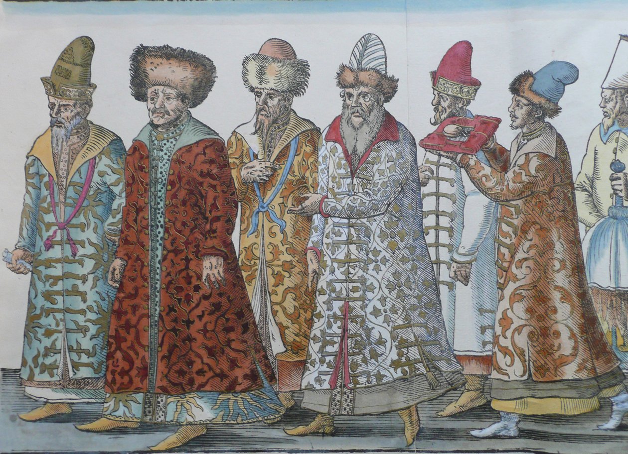 Portrett av Moskva-monarkene Ivan III, Vasili III Ivanovich, Ivan IV av Russland og følge av Unbekannt