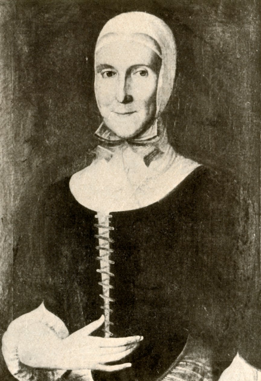 Portrett av fru Elisabeth Boehler i den moraviske bosetningen, Pennsylvania, 1787, 1937. av Unbekannt