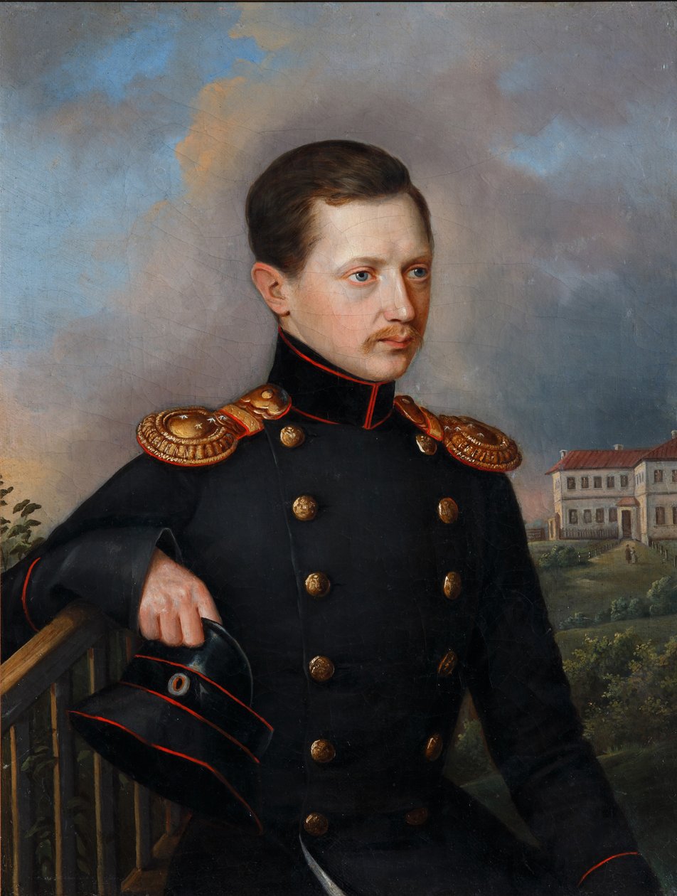 Portrett av Nikolai Semyonovich Korsakov 1819-1889, ca. 1849 av Unbekannt