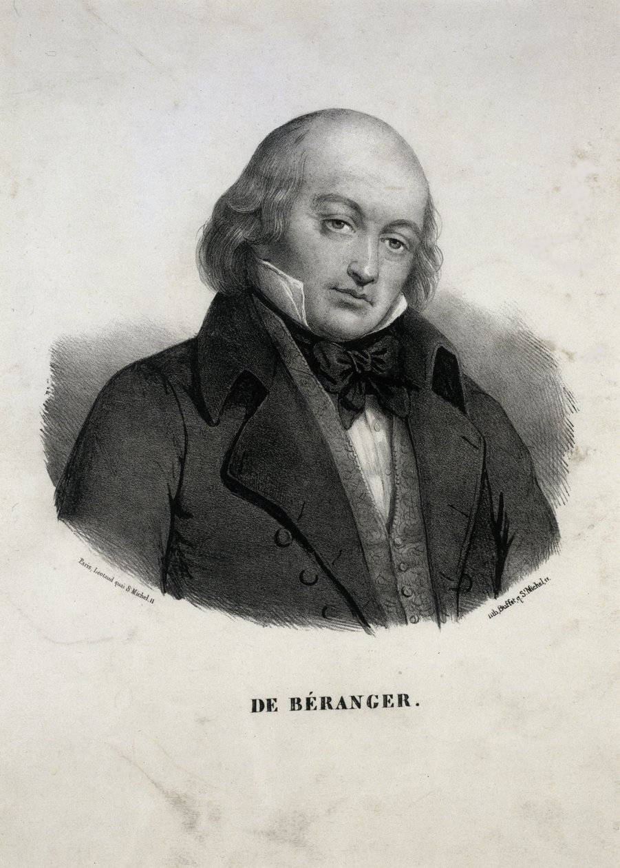 Portrett av Pierre-Jean de Béranger 1780-1857. av Unbekannt