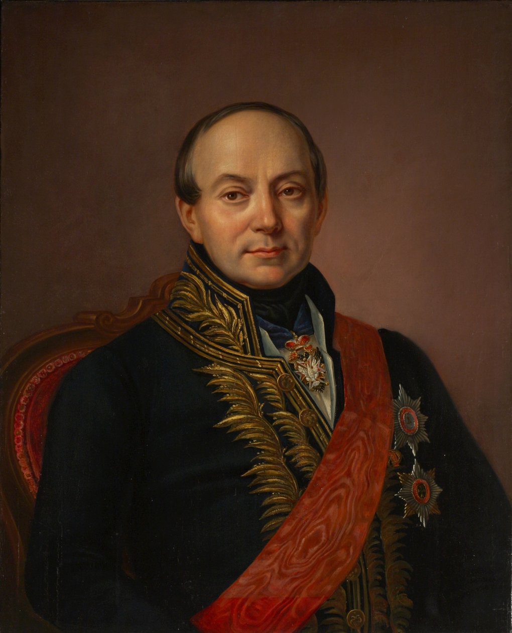 Portrett av prins Platon Alexandrovich Shirinsky-Shikhmatov 1790-1853, midten av det 19. århundre. av Unbekannt