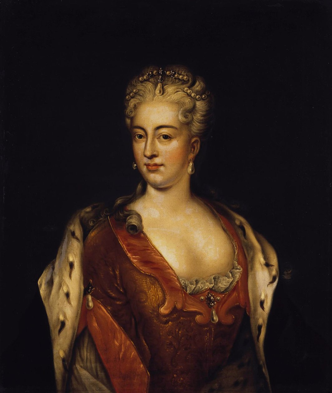 Portrett av prinsesse Charlotte Christine av Brunswick-Wolfenbüttel, kone til Tsarevich Alexei av Russ av Unbekannt