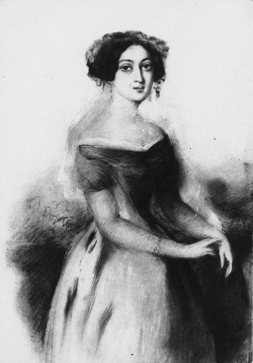 Portrett av prinsesse Nino Chavchavadze, ca. 1830 av Unbekannt