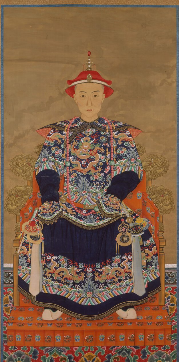 Portrett av Qianlong Emperor As a Young Man, 1800-tallet. av Unbekannt