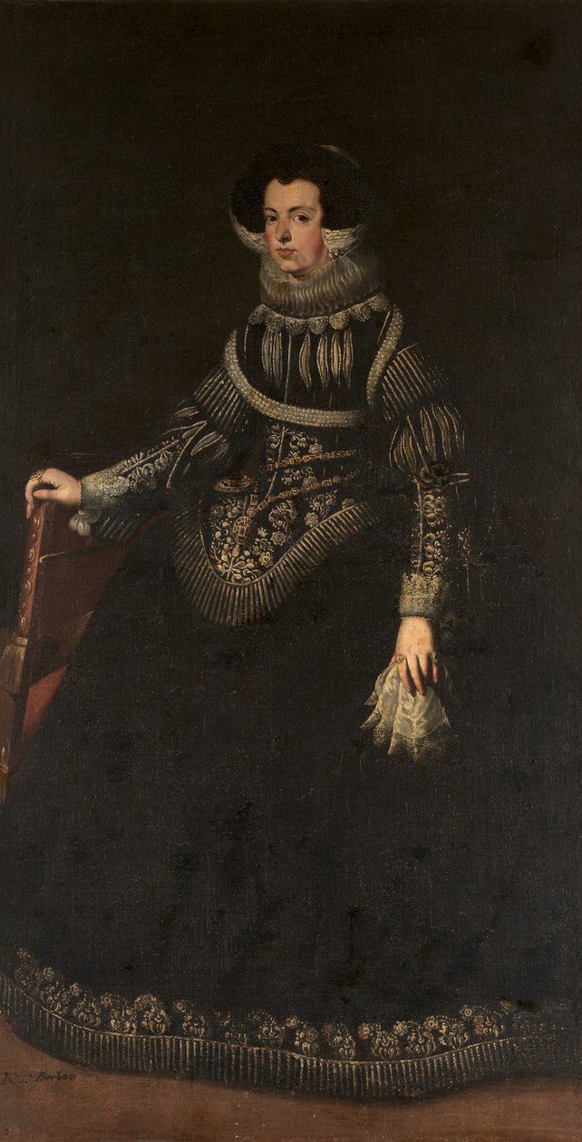 Portrett av dronning Elisabeth av Frankrike 1602-1644, dronningkonsort av Spania av Unbekannt
