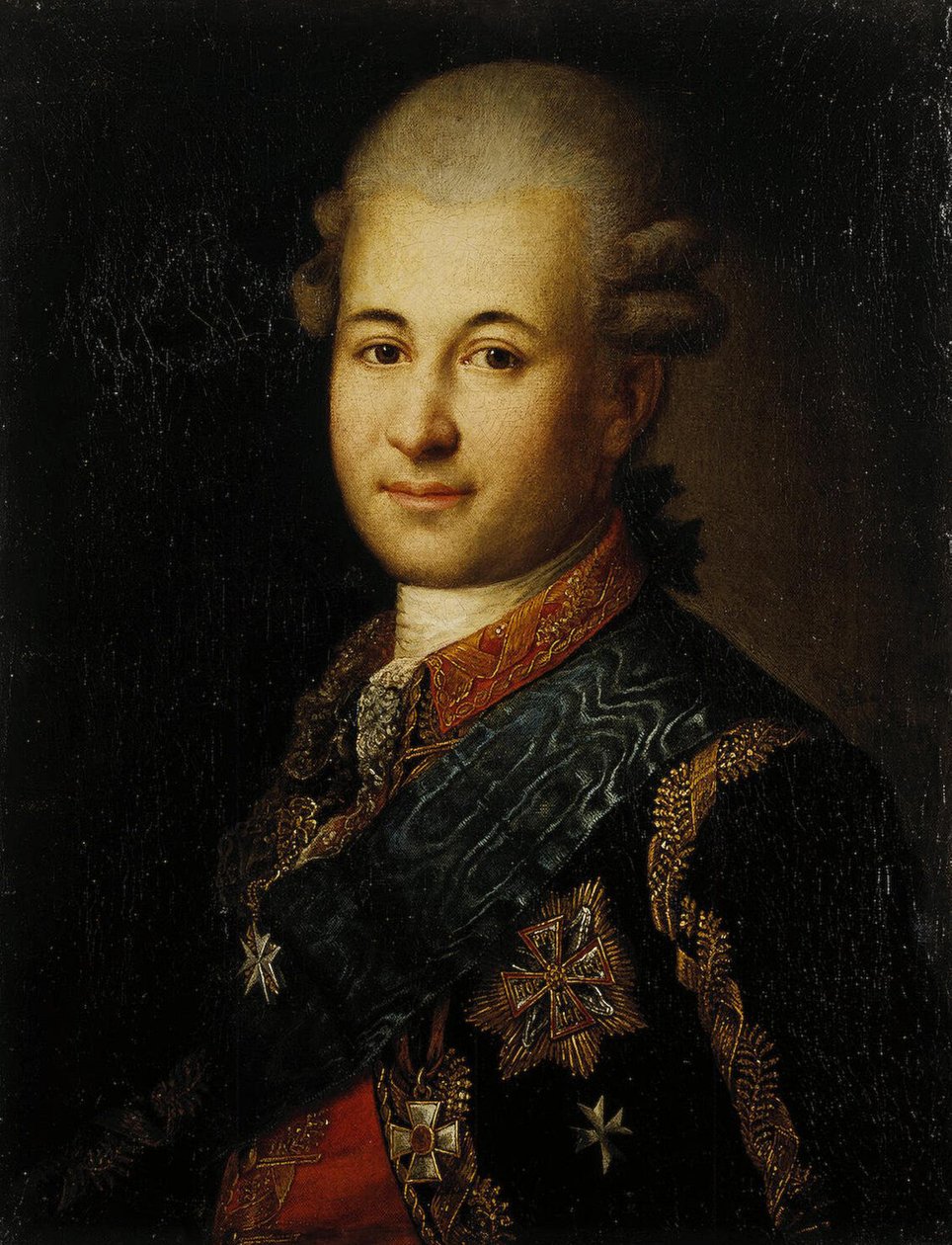 Portrett av Semyon Zorich 1745-1799, Katarina den stores favoritt, sent på 1700-tallet. av Unbekannt
