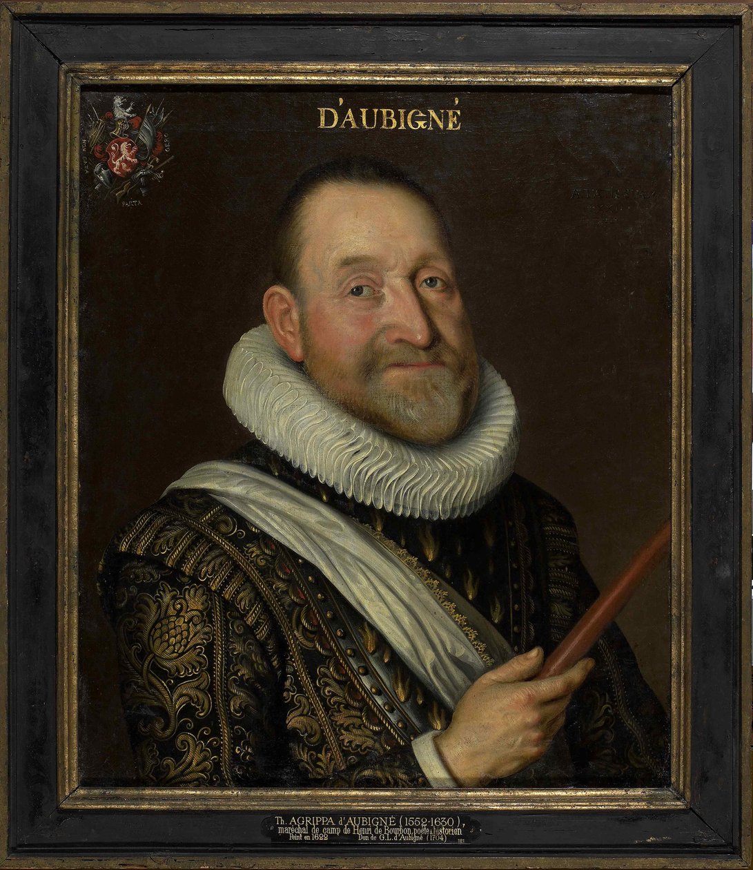 Portrett av Théodore Agrippa, Chevalier d'Aubigné 1552-1630, første tredjedel av 1600-tallet. av Unbekannt