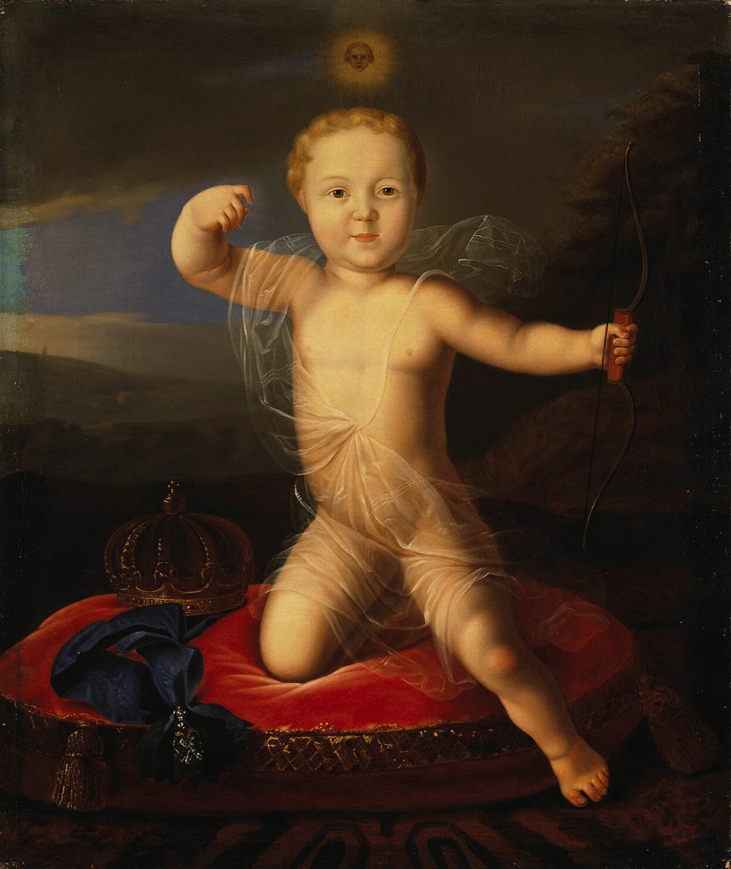 Portrett av Tsarevich Peter Petrovich av Russland 1715-1719, første kvartal av 1800-tallet. av Unbekannt