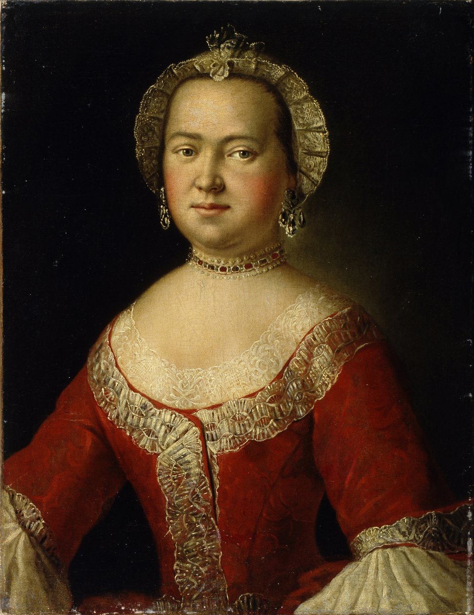 Portrett av Vera Dmitrievna Rezvaya 1809-1849, tidlig på 1800-tallet av Unbekannt