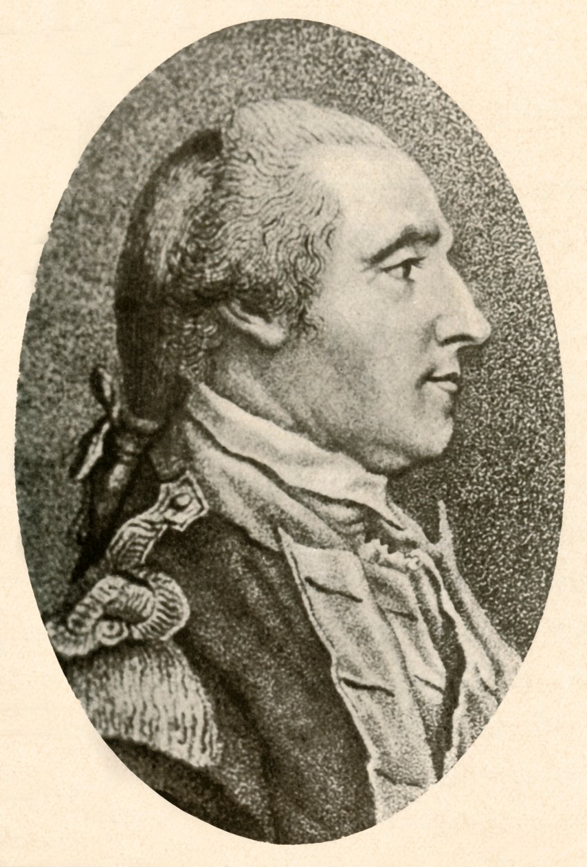 Portrett av Washington, hentet fra livet, viser hår i grisehalekø, c1770, 1937. av Unbekannt