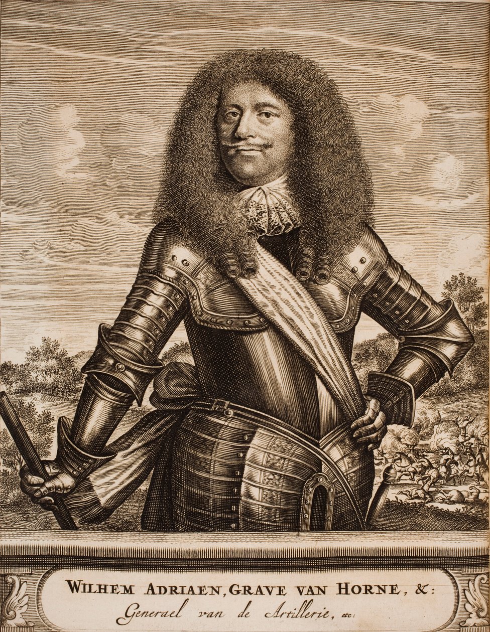 Portrett av Willem Adriaan II van Horne 1633-1694 Fra: Krigsscene, 1675. av Unbekannt