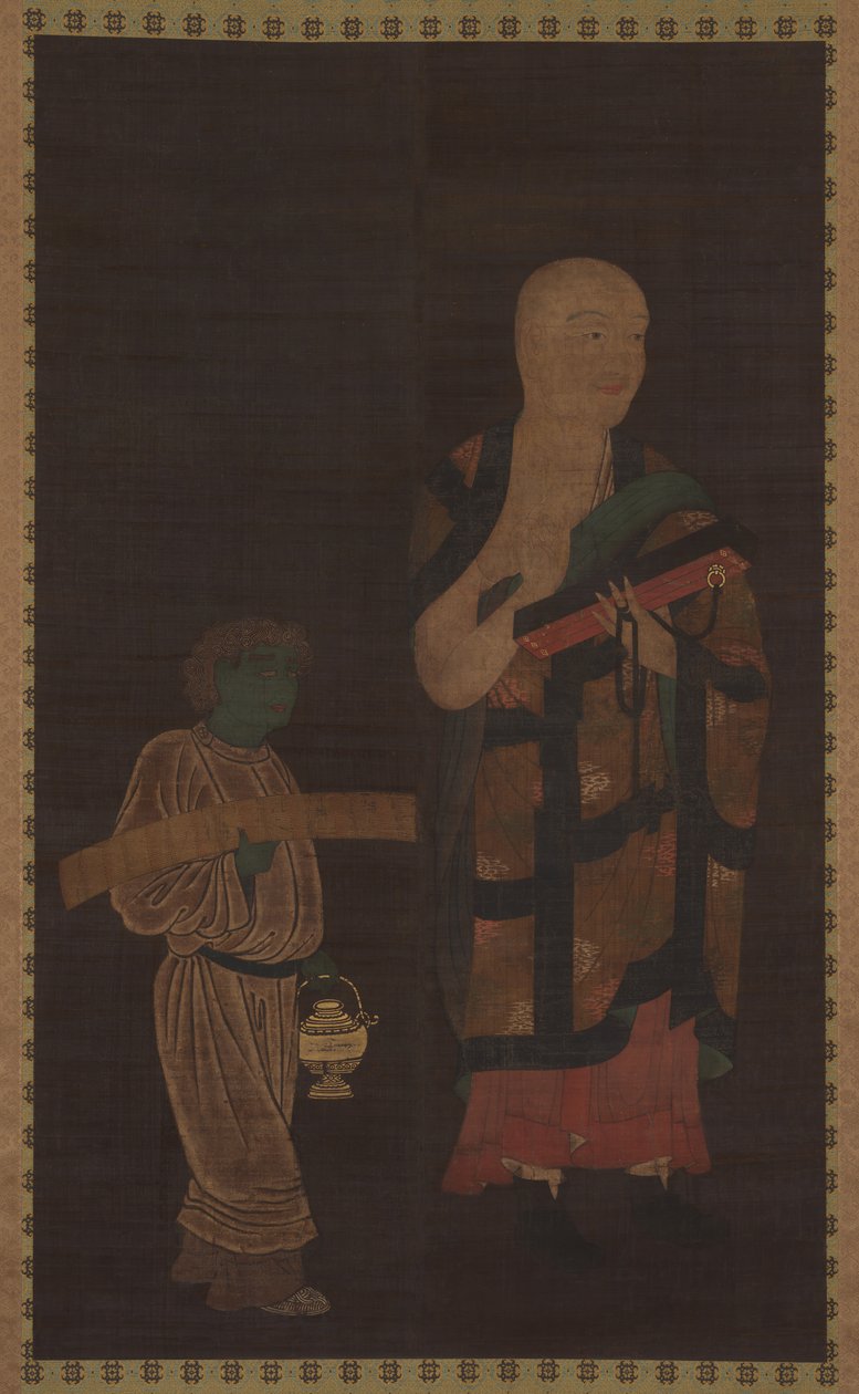 Portrett av Xuanzang Genjo med ledsager, 1300-tallet. av Unbekannt