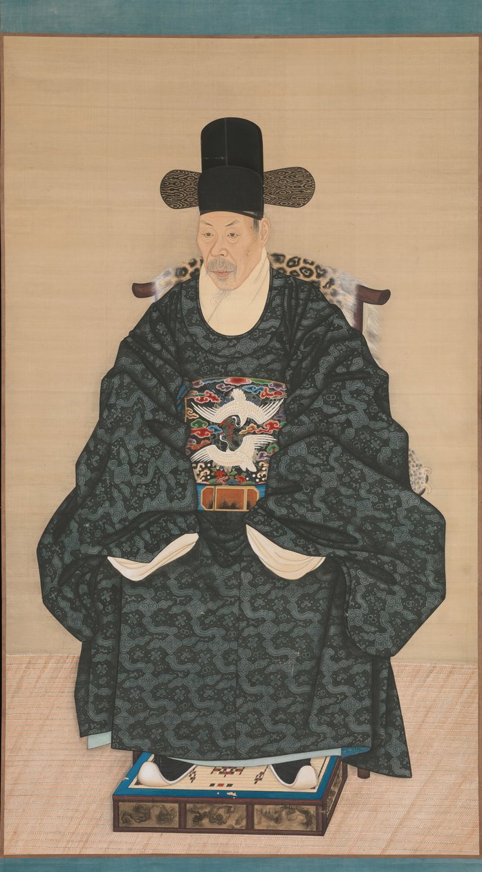 Portrett av Yun Dongseom 1710-1795, ca. 1790-1805. av Unbekannt
