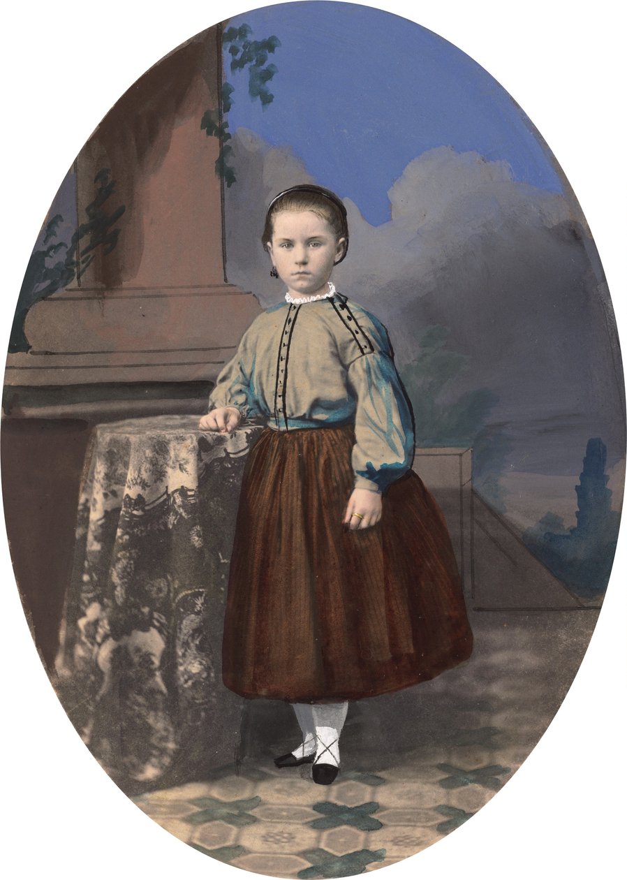 Portrett av en jente, 1860-tallet. av Unbekannt