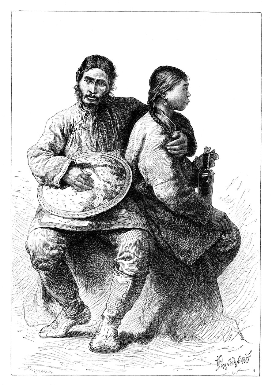 Portrett av et Gold Nanai-par, 1895 av Unbekannt