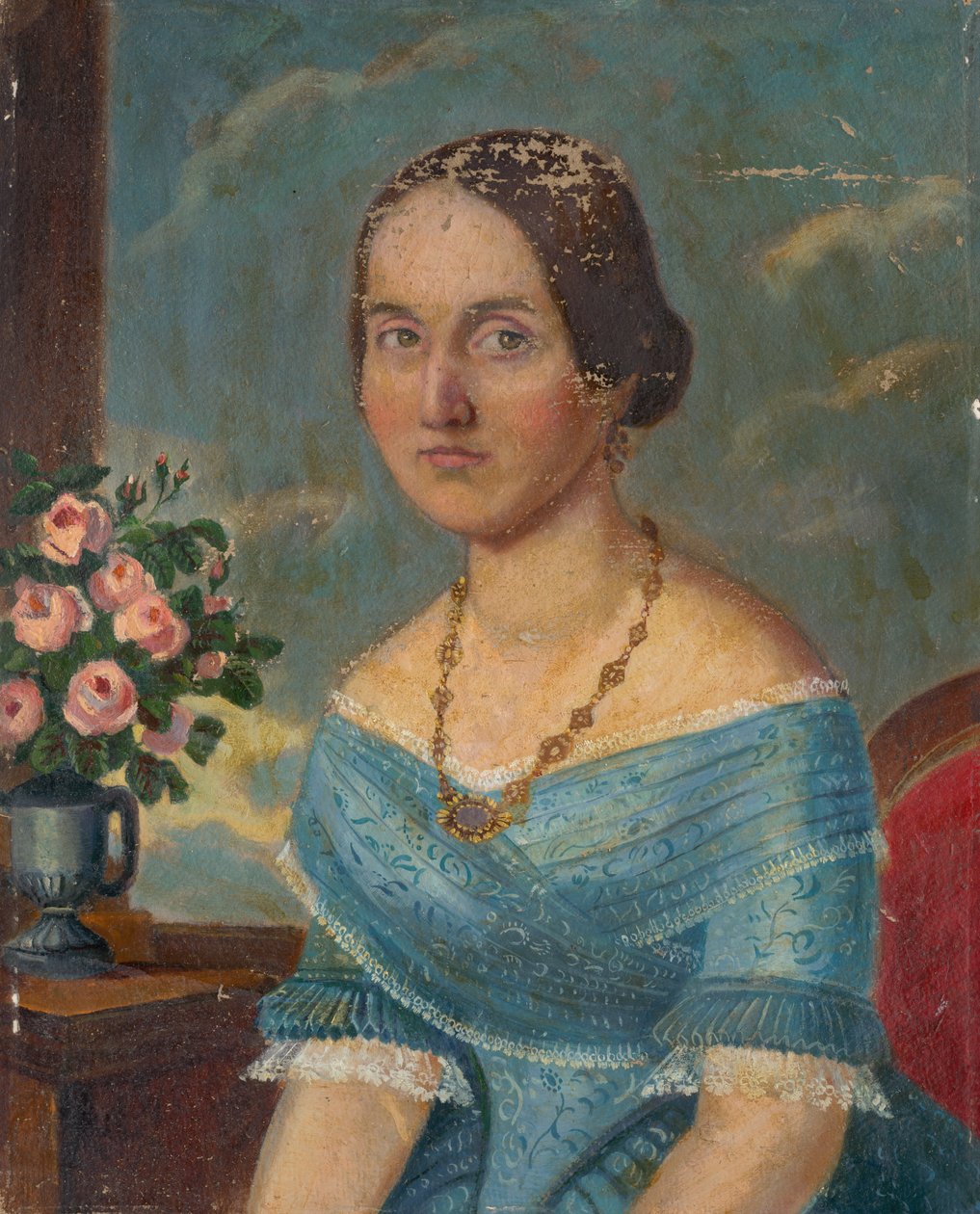 Portrett av en dame med et halskjede av Unbekannt