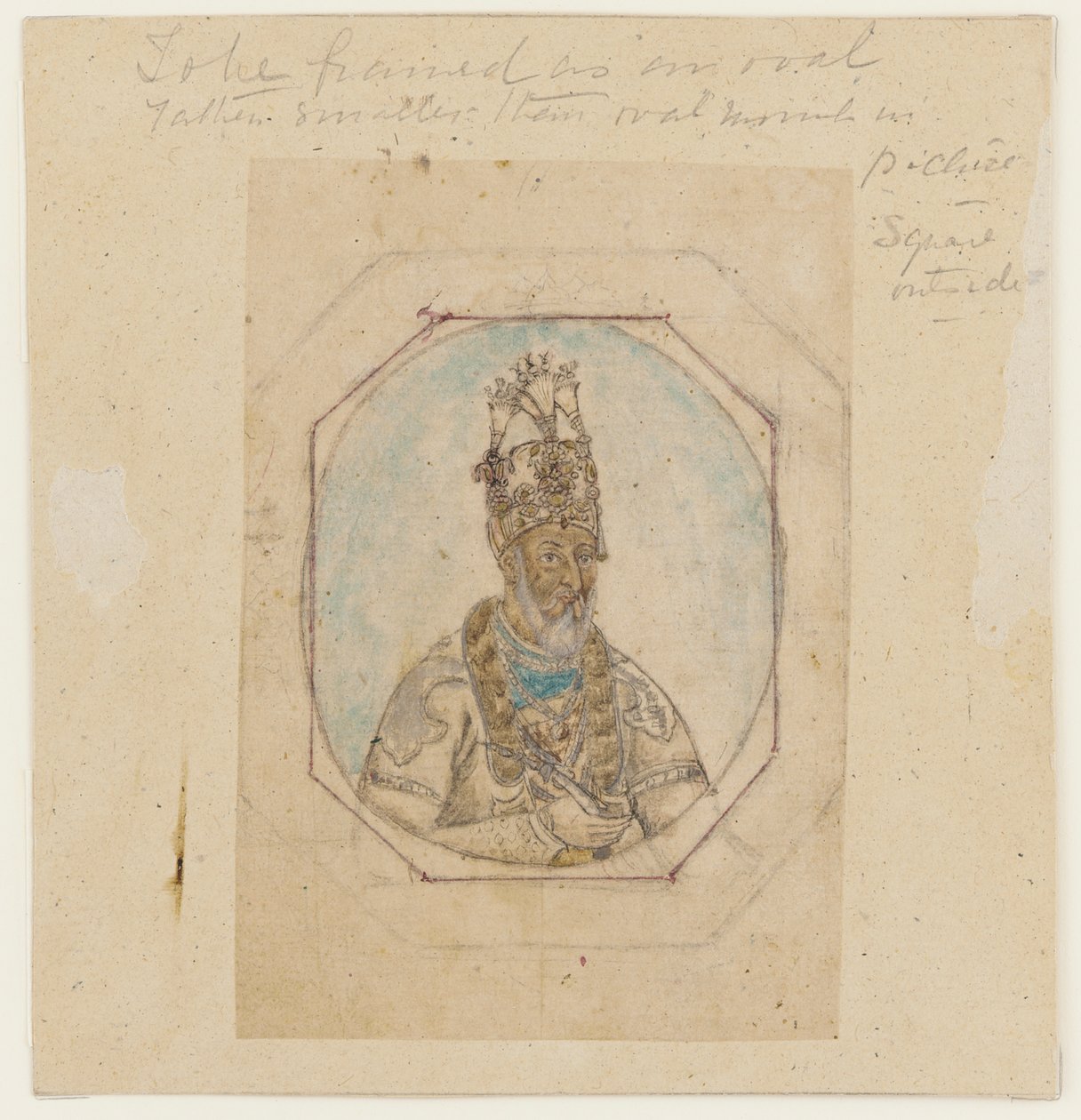 Portrett av en Mughal-hersker, midten av 1800-tallet. av Unbekannt