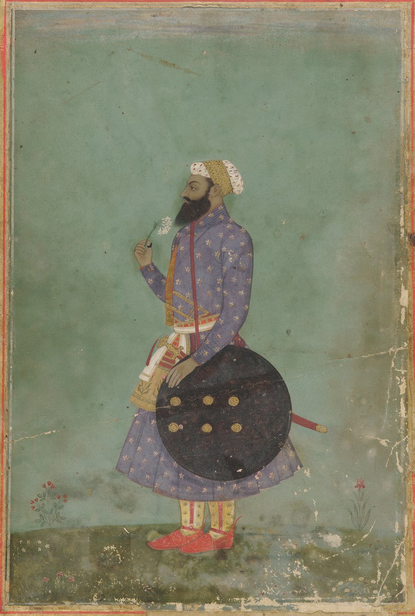 Portrett av en prins, Mughal-dynastiet, 1700-tallet. av Unbekannt