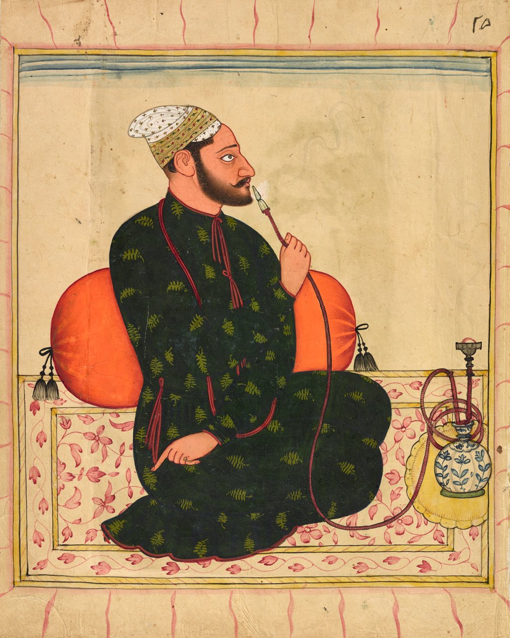 Portrett av en Raja, sannsynligvis Raja Dhrub Dev av Jasrota, ca.1690-1700. av Unbekannt