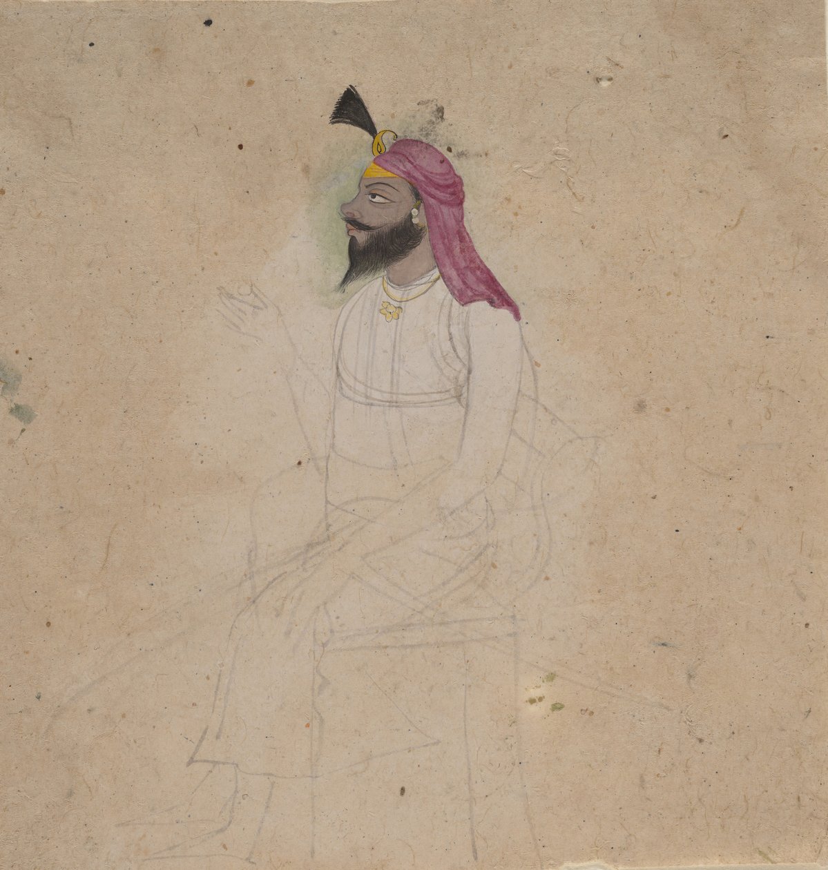 Portrett av en sikh-edel, tidlig på 1800-tallet. av Unbekannt