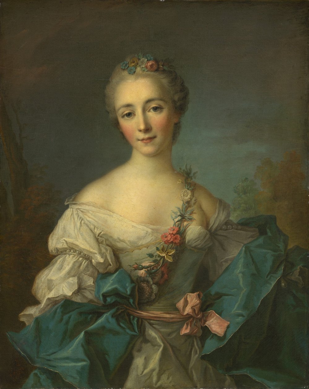Portrett av en ung kvinne, 17501760. av Unbekannt