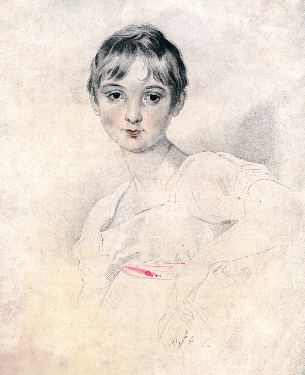Portrett av en jente, 1813 av Unbekannt