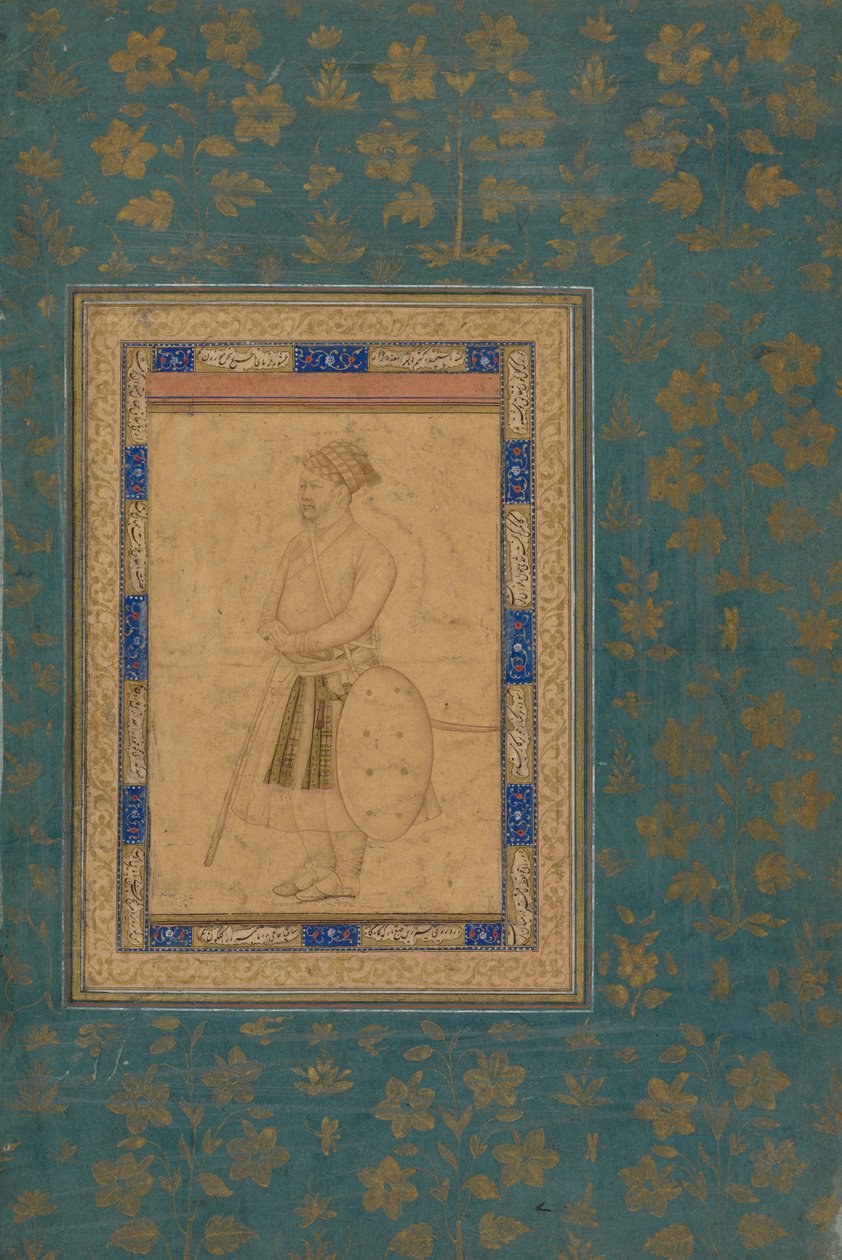 Portrett av en uidentifisert adelsmann fra Shah Jahans Court, ca. 1640-1650. av Unbekannt