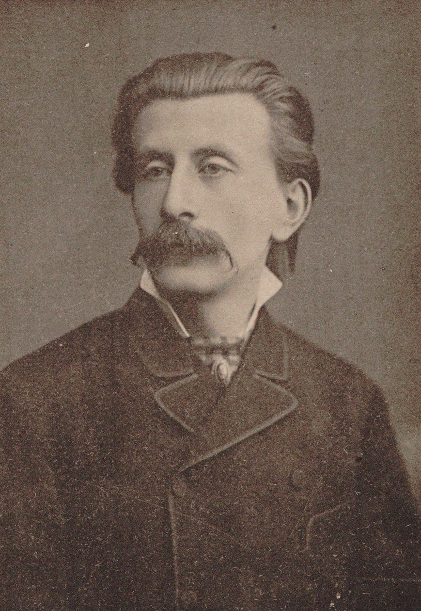 Portrett av pianist og komponist Moritz Moszkowski 1854-1925, ca. 1886-1890. av Unbekannt