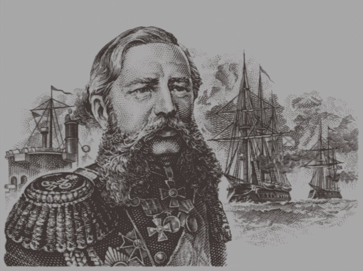 Portrett av admiralen Grigory Ivanovich Butakov 1820-1882, 1900-tallet av Unbekannt