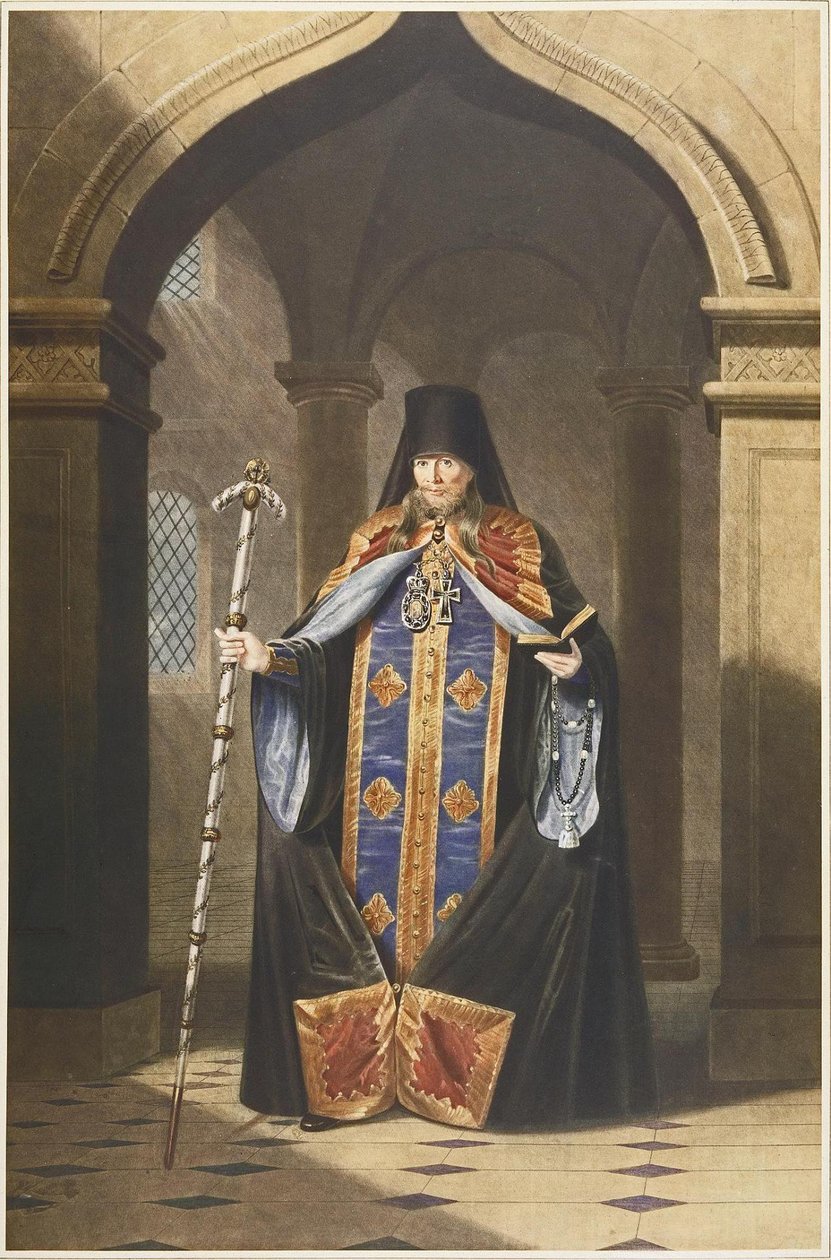 Portrett av Archimandrite Photius av Russland 17921838, 1820-tallet av Unbekannt