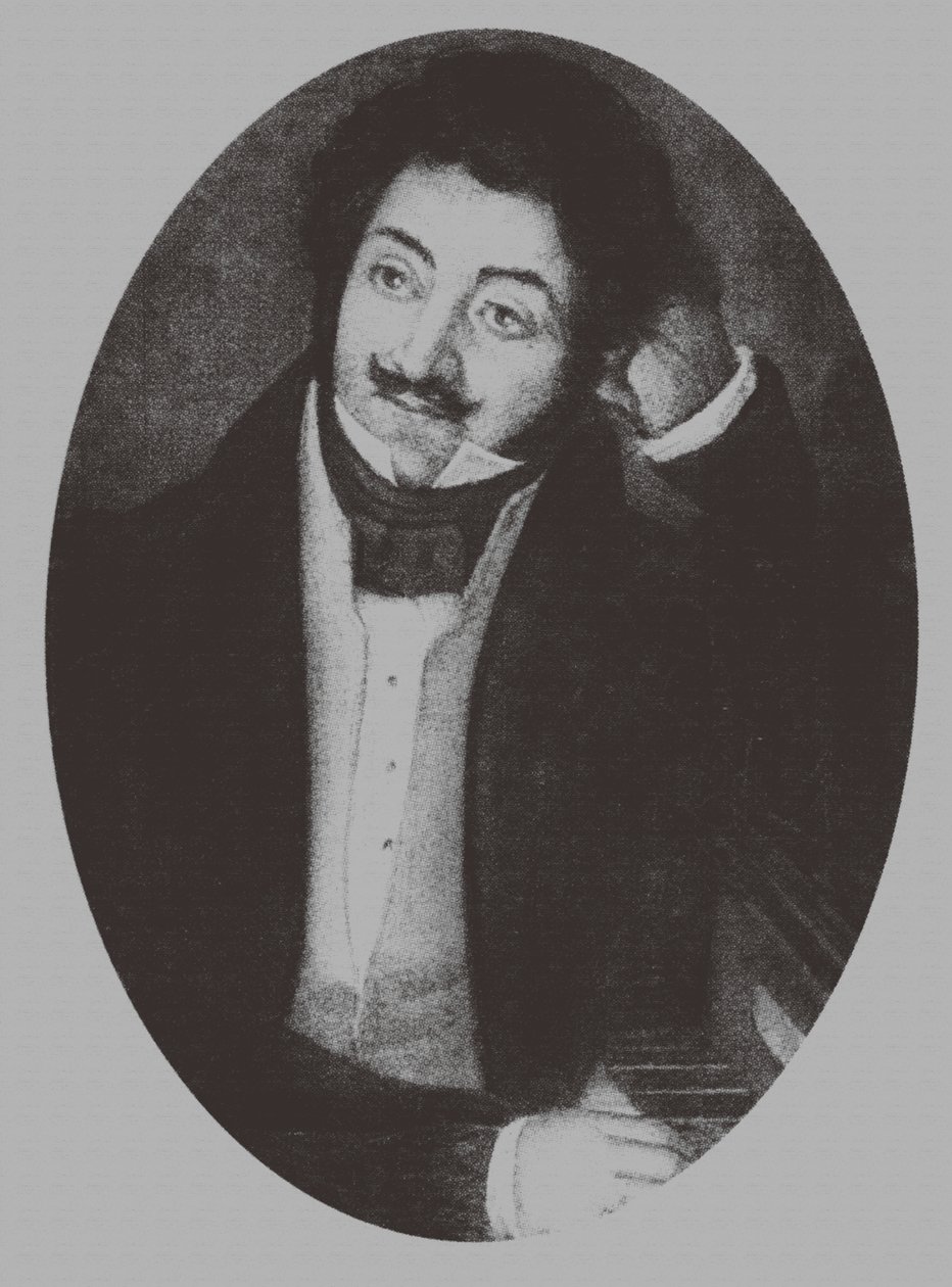 Portrett av komponisten Alexander Aleksandrovich Alyabyev 1787-1851, 1810-årene av Unbekannt