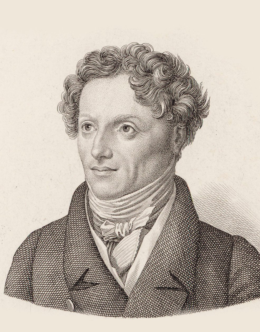 Portrett av komponisten Francesco Morlacchi 1784-1841. av Unbekannt