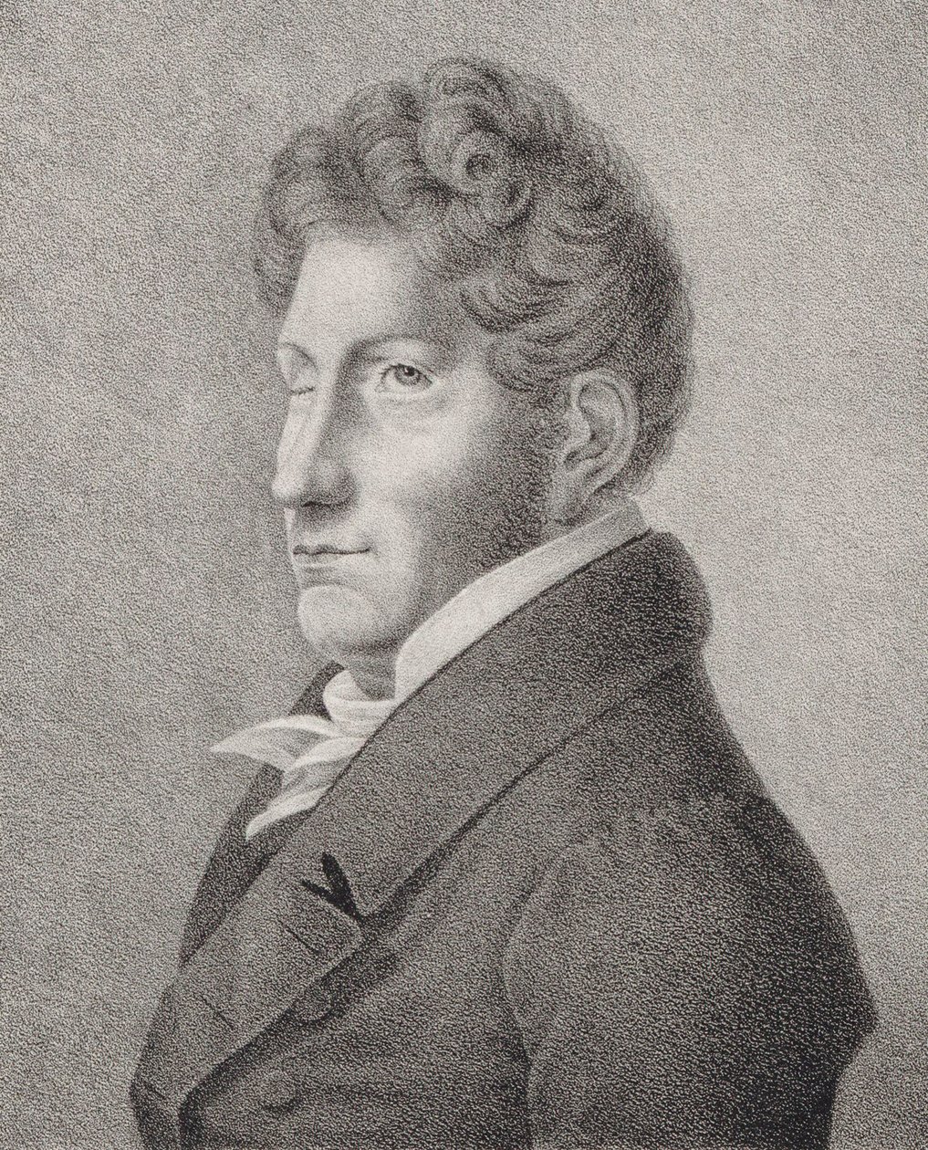Portrett av komponisten Friedrich Kuhlau 1786-1832. av Unbekannt