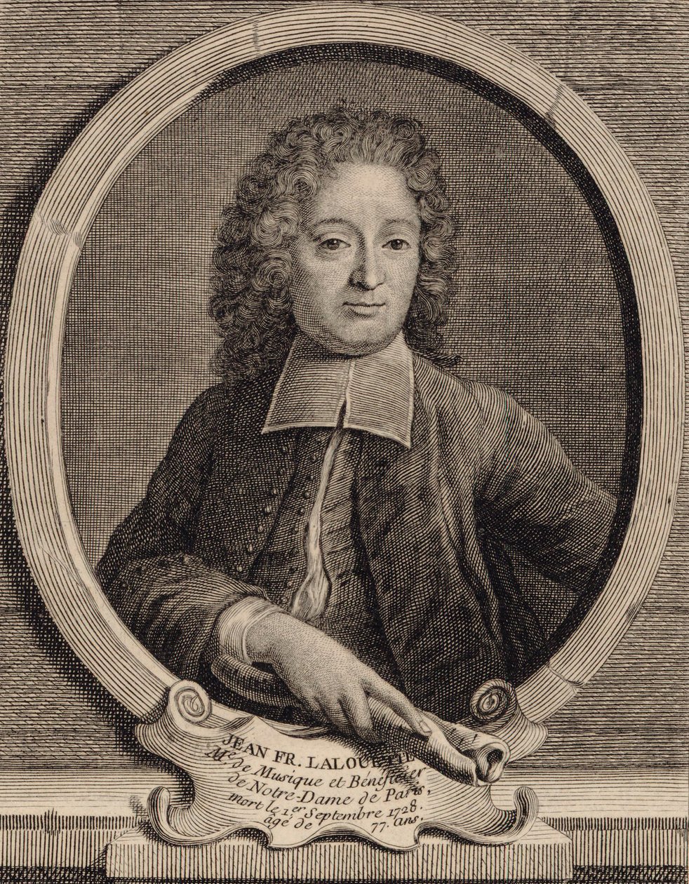 Portrett av komponisten Jean-François Lallouette 1651-1728. av Unbekannt