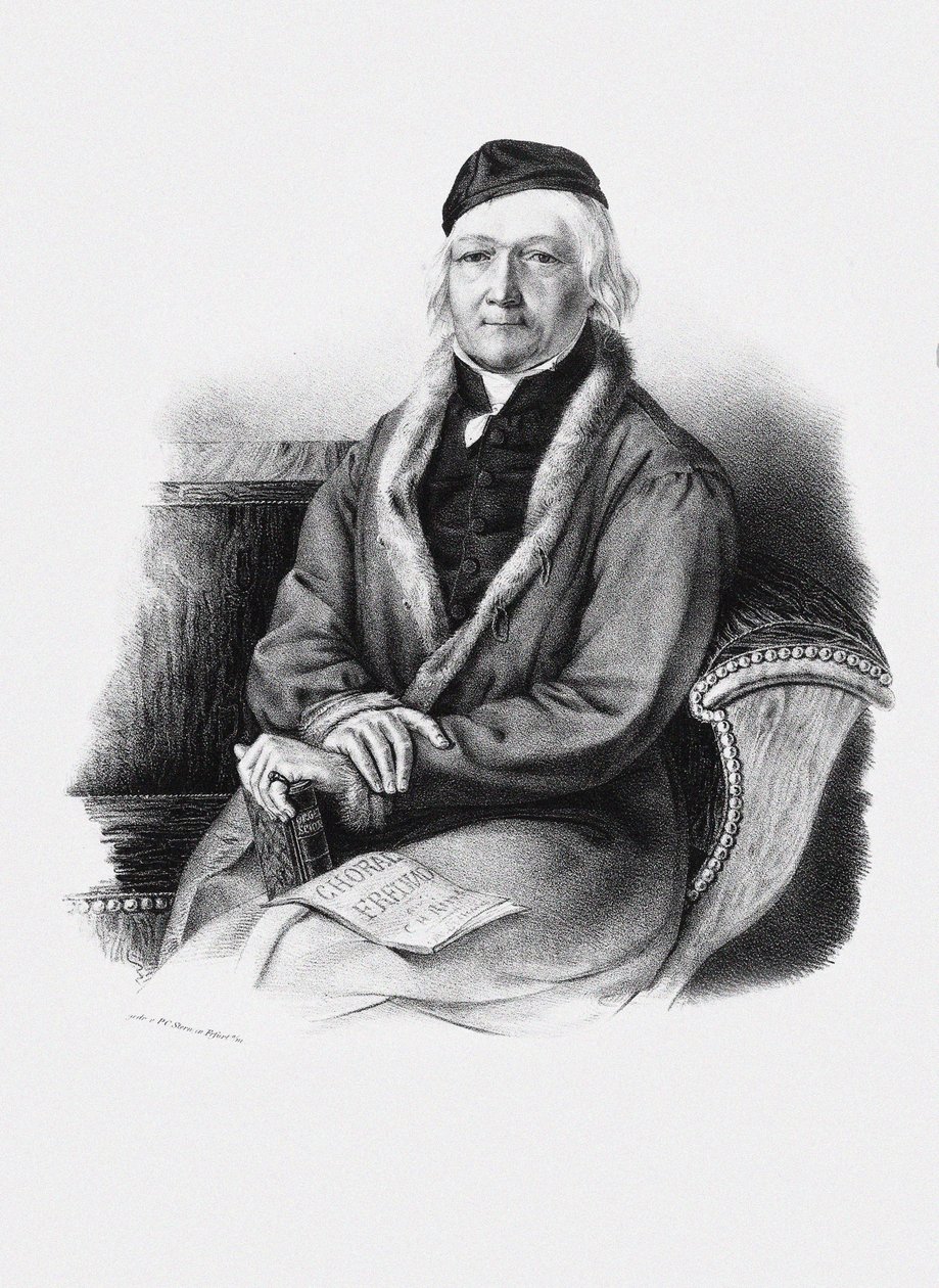 Portrett av komponisten Johann Christian Heinrich Rinck 1770-1846. av Unbekannt