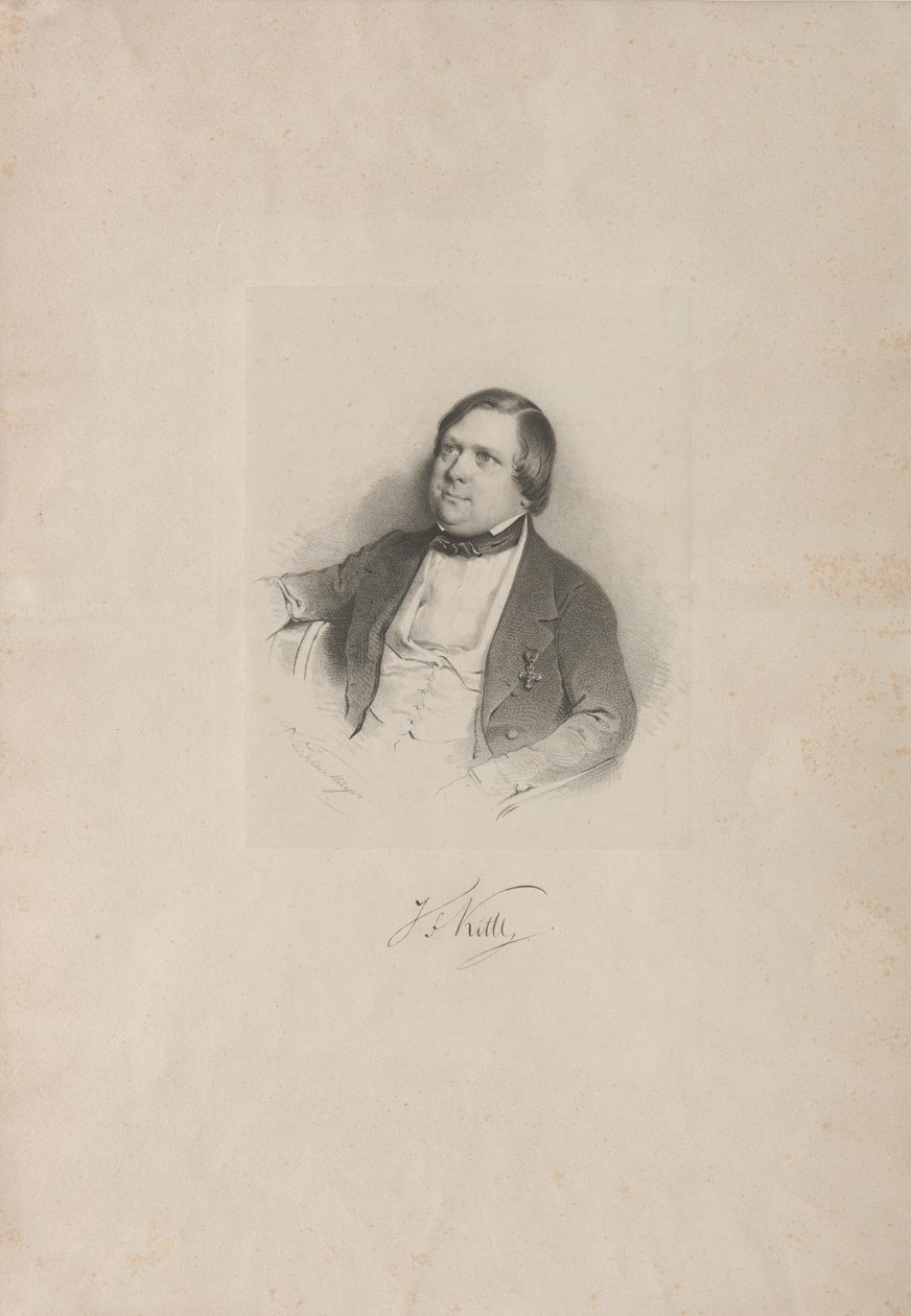 Portrett av komponisten Johann Friedrich Kittl 1806-1868, ca. 1850. av Unbekannt