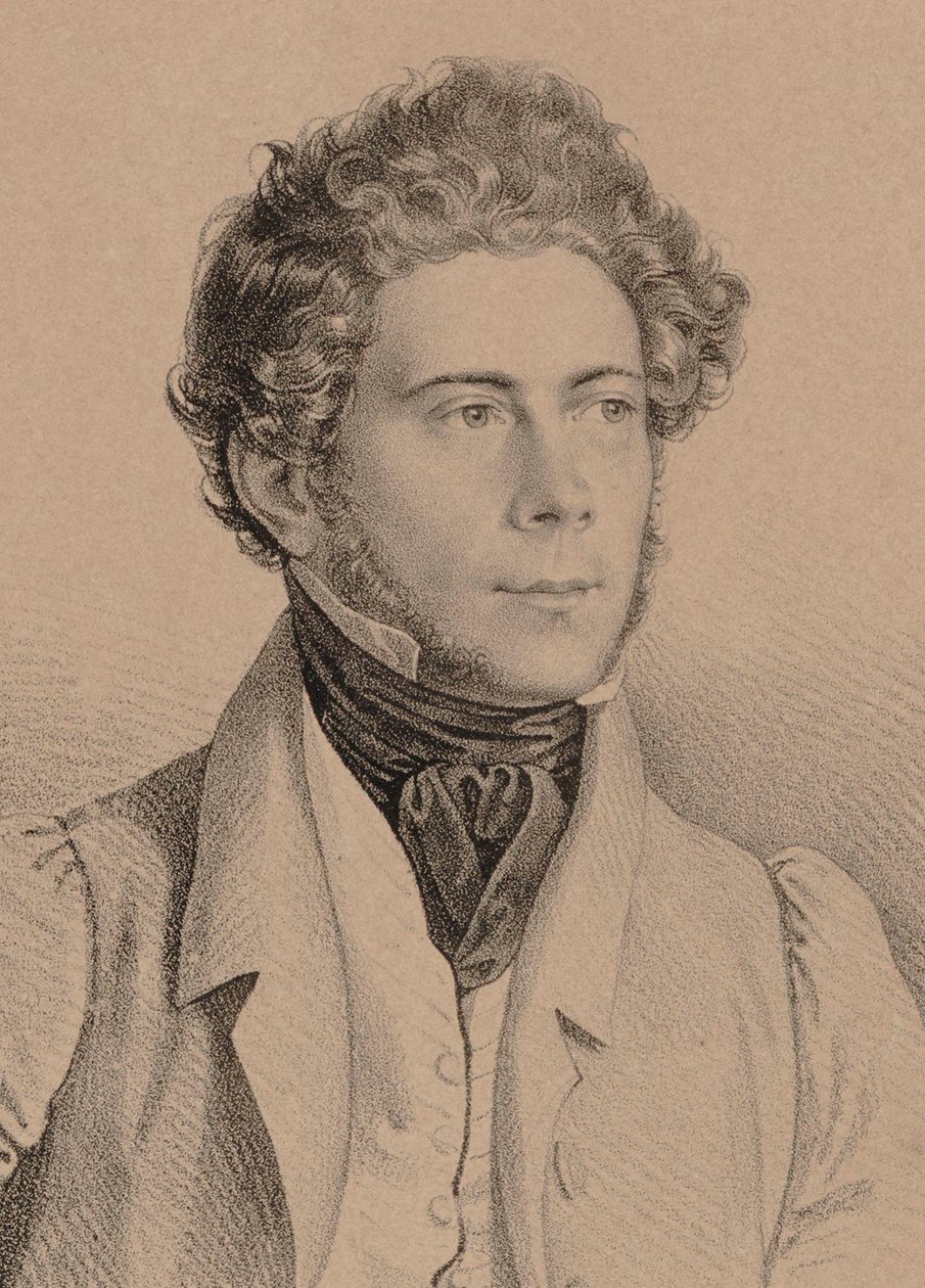 Portrett av komponisten Joseph Lanner 1801-1843, 1830. av Unbekannt