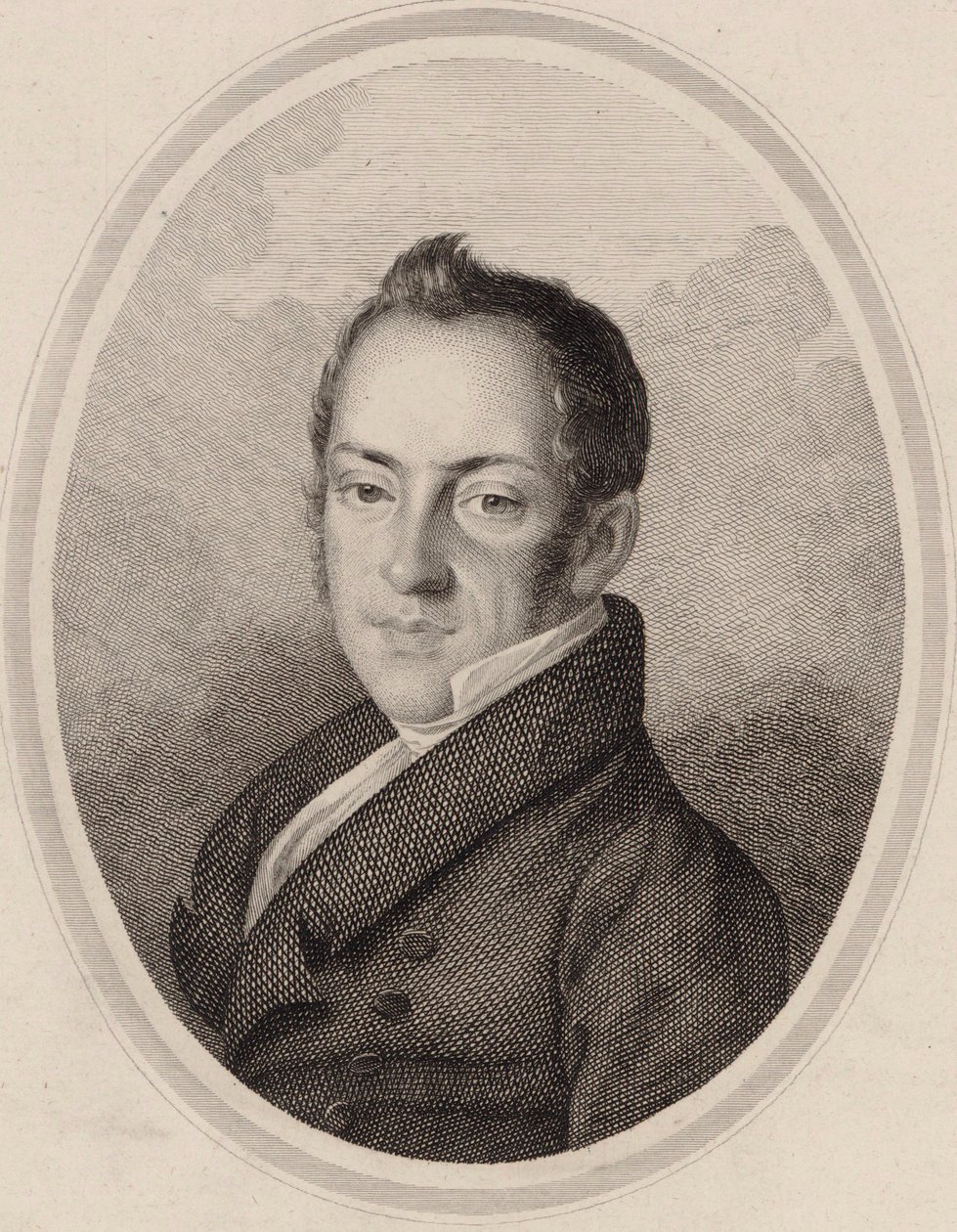 Portrett av komponisten Saverio Mercadante 1795-1870. av Unbekannt