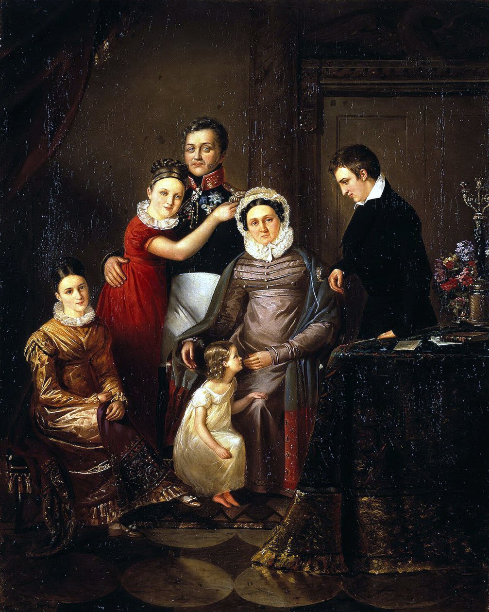 Portrett av familien til prins Nikolay Repnin-Volkonsky, 1820-tallet av Unbekannt