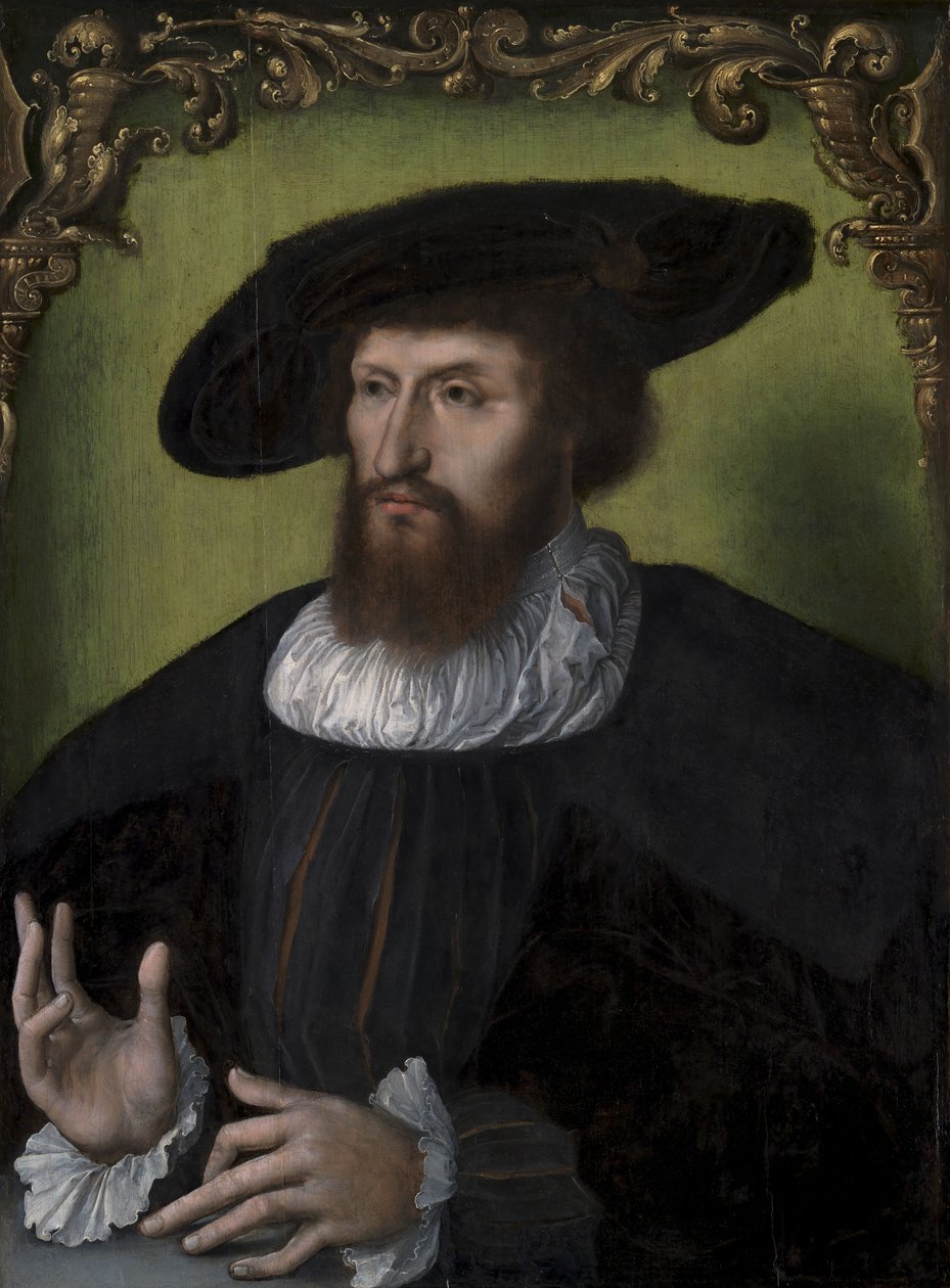 Portrett av kong Christian II av Danmark 1481-1559, 1514-1516. av Unbekannt