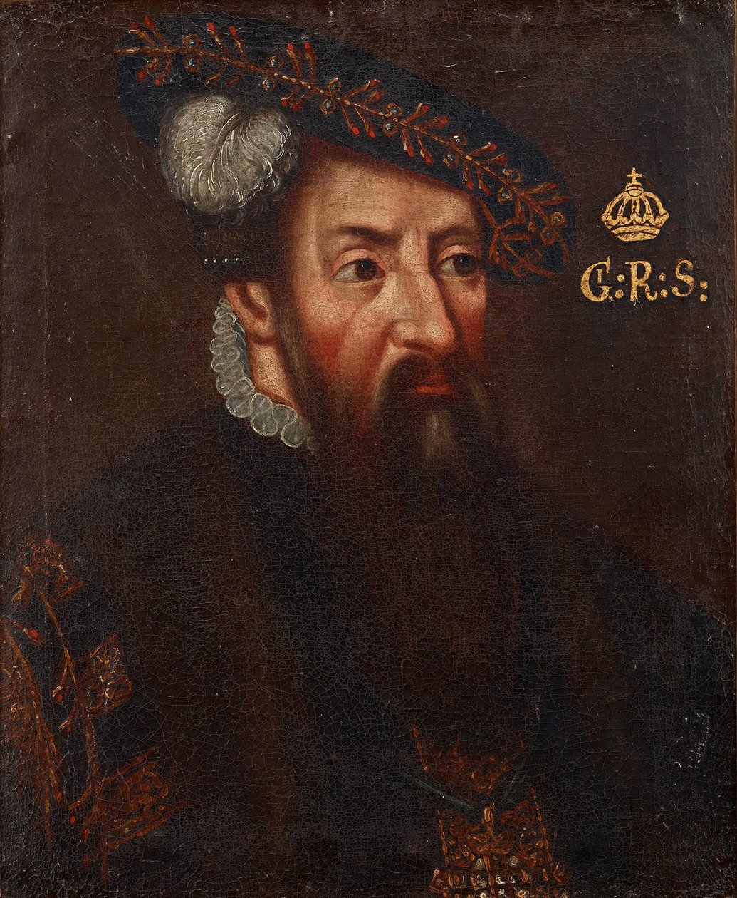 Portrett av kong Gustav I av Sverige 1496-1560, um 1700 av Unbekannt