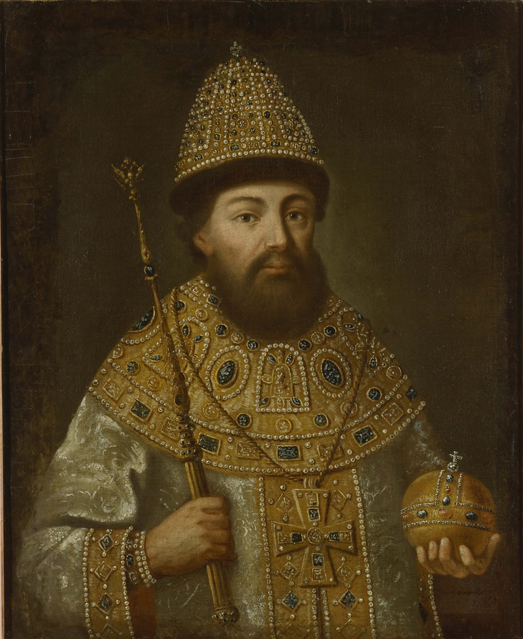 Portrett av tsaren Alexis I Mikhailovich av Russland 1629-1676, ca 1675 av Unbekannt