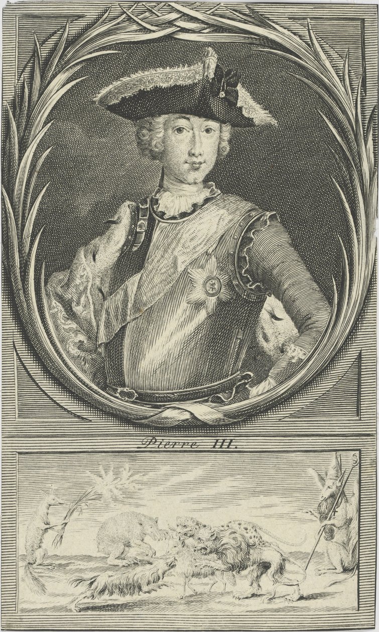 Portrett av tsaren Peter III av Russland 1728-1762, ca. 1750. av Unbekannt