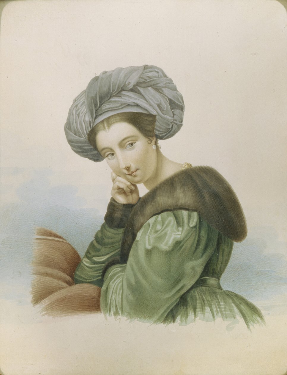 Portrett av skuespillerinnen Ekaterina Semyonova 1786-1849, tidlig på 1800-tallet. av Unbekannt