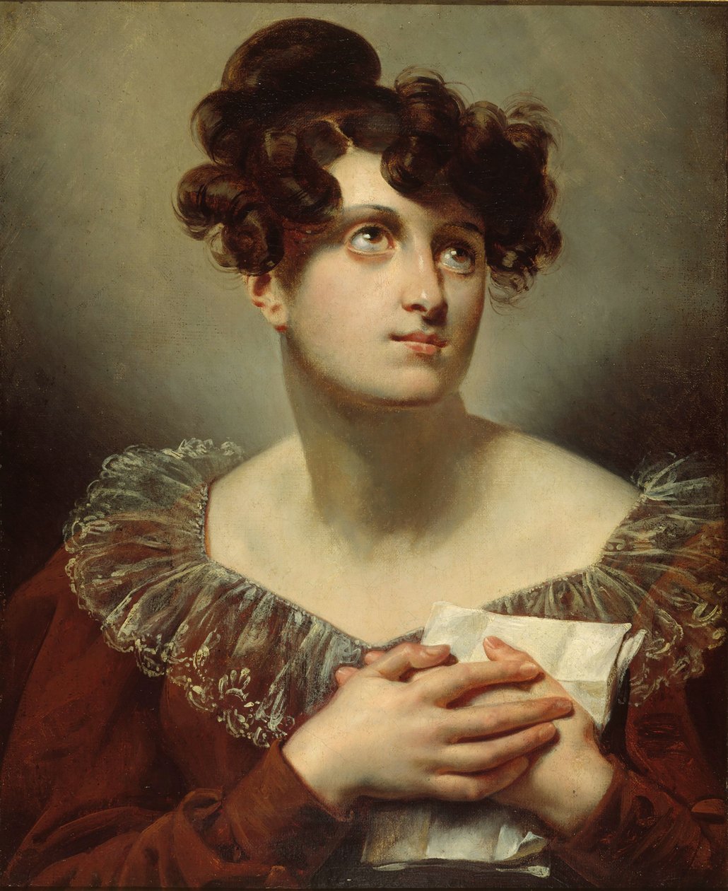 Portrett av skuespillerinnen Mademoiselle Mars Anne Francoise Hyppolyte Boutet, sent på 1700-tallet. av Unbekannt