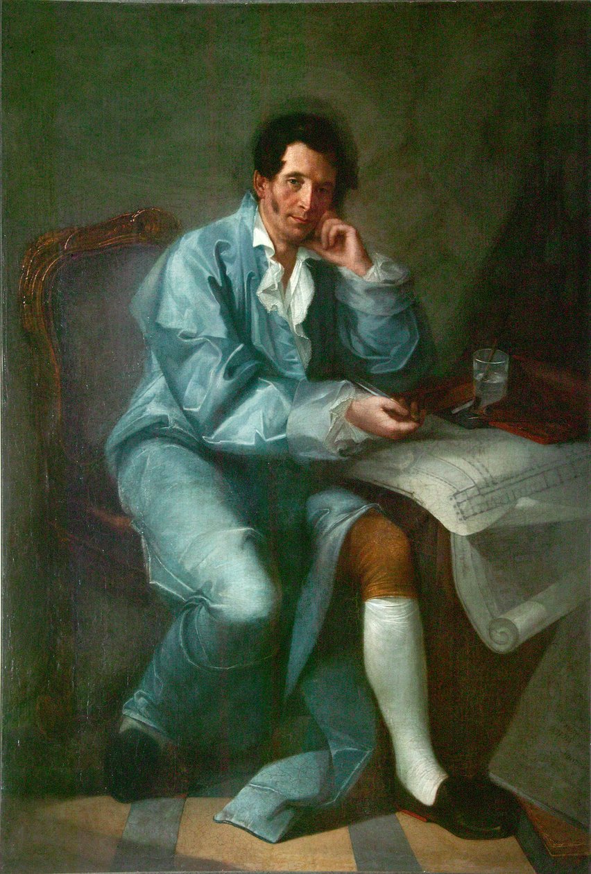 Portrett av arkitekten Jean-Baptiste Vallin de la Mothe 1729-1800 av Unbekannt