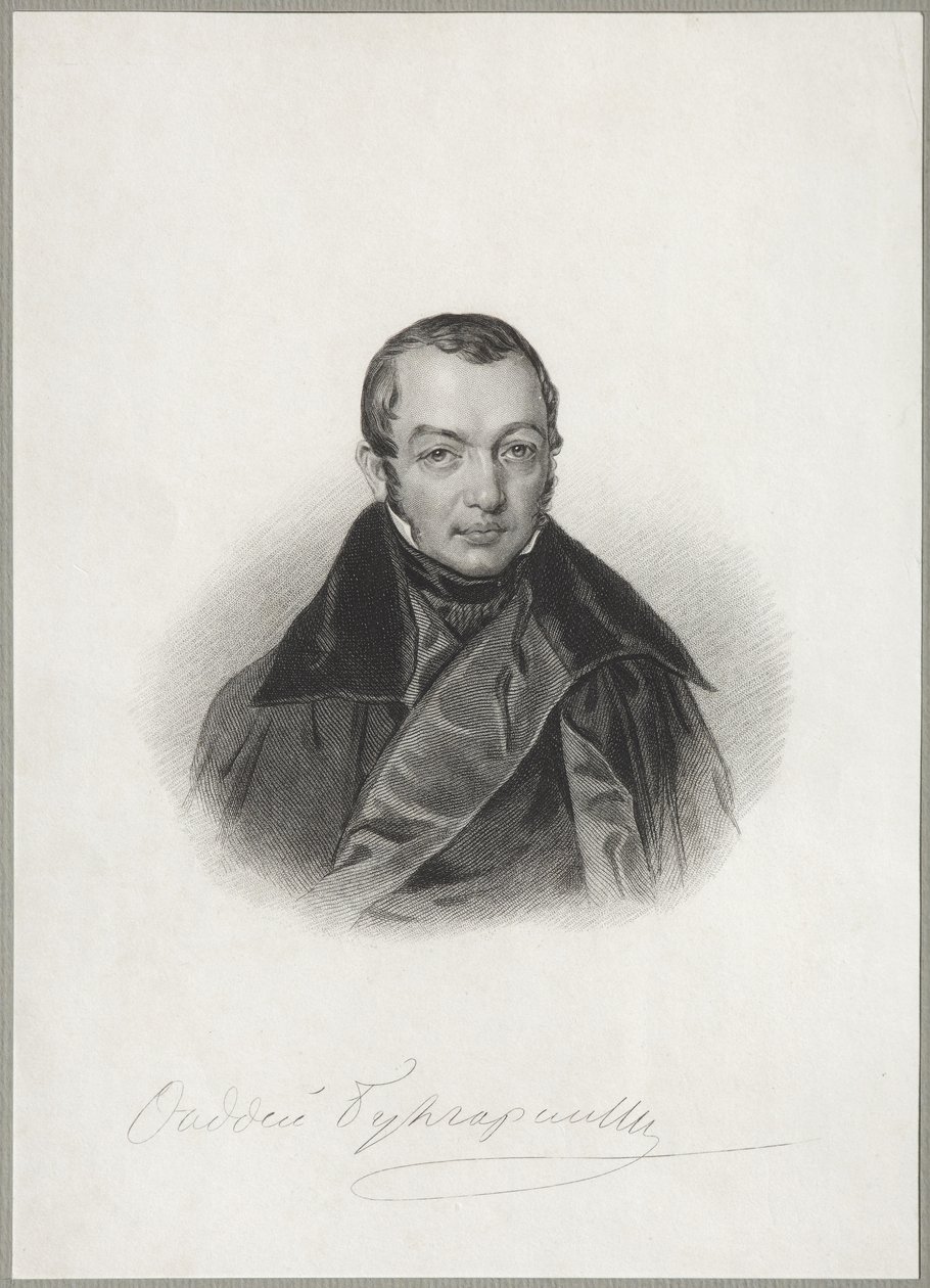Portrett av forfatteren Faddei Bulgarin 1789-1859, 1841 av Unbekannt