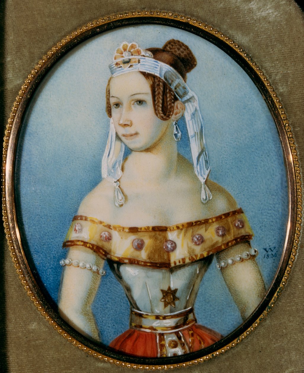 Portrett av ballerinaen Varvara Volkova 1816-1898, 1836 av Unbekannt